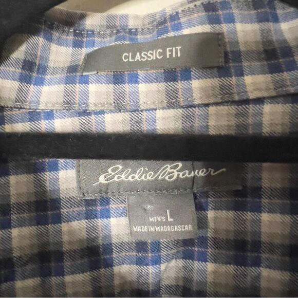 Eddie Bauer Men’s Classic Fit Plaid Flannel Button Down Shirt Size Large - Picture 3 of 6
